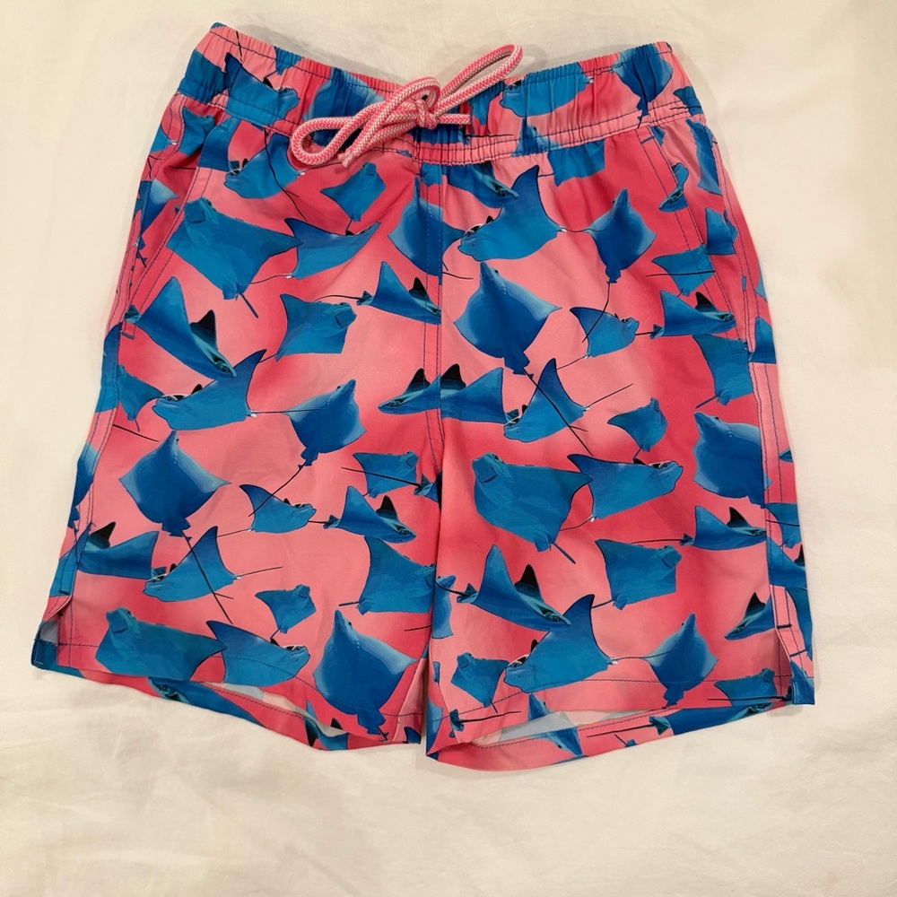Peter Millar Boys Swim Trunks - Pink and Blue Stingrays